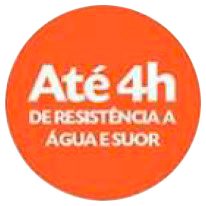 Até 4 horas de resistência a água e suor